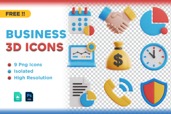 3D Business and Finance Icon Set for Web: Enhancing Visual Communication in Professional Design