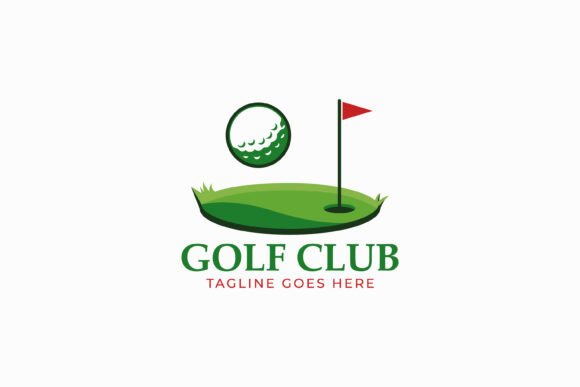 Elegant Golf Logo Design with Fairway and Ball Elements
