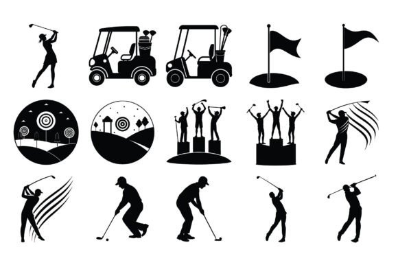 Golf Elements Silhouette Vector -Vol 2: A Versatile Design Resource
