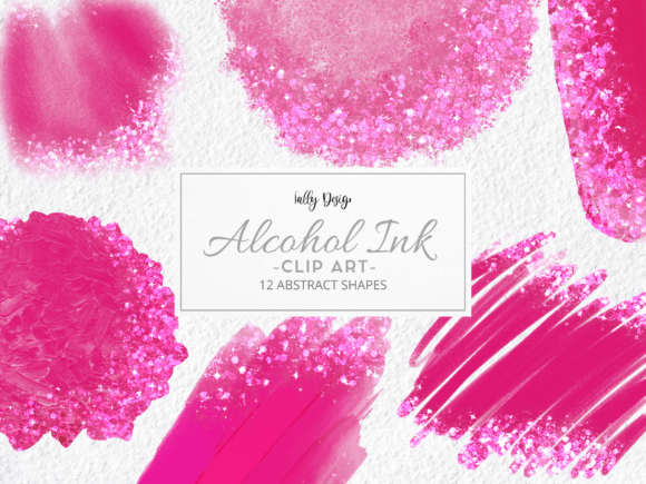 Hot Pink Alcohol Ink Luxury Clip Art