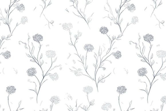 Subtle Floral Toile Seamless Pattern 4