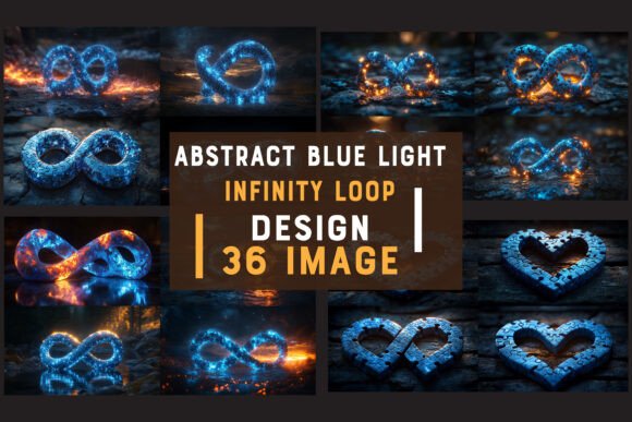 Unlocking Creativity with Abstract Blue Light Infinity Loop Design