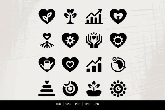 Wellness and Growth Icons Set for Creative Projects